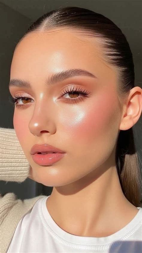 Glamorous Makeup inspiration | Natural makeup with pink cheeks, Natural ...