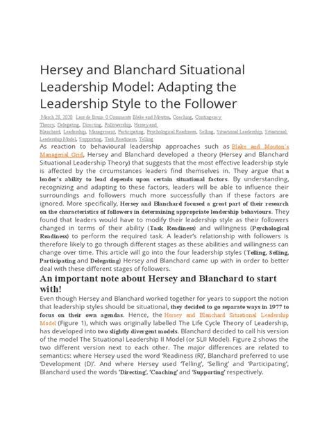 Situational Leadership Theory 的图像结果