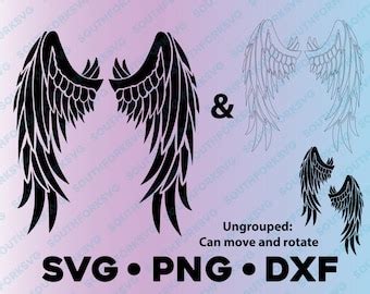 Buy Angel Wings SVG PNG DXF, Wings Svg Bundle, Angel Wing Clipart, in ...