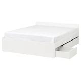 VIHALS bed frame with 2 storage boxes, white/Luröy, 160x200 cm (63x783 ...