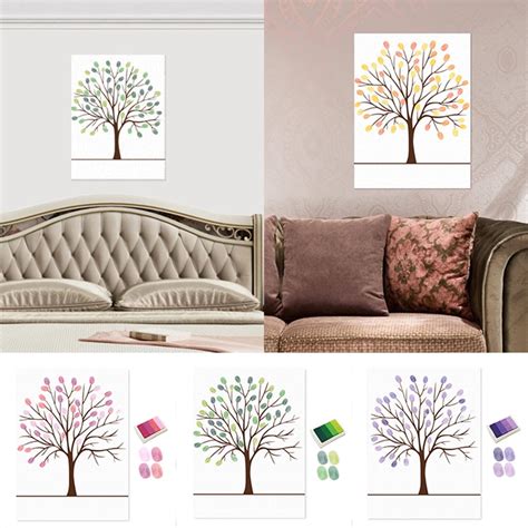 Buy SANWOOD Fingerprint Painting, Wedding Birthday Party Sign in ...