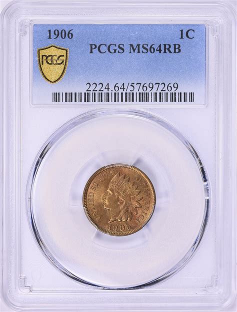 1906 Indian Cent PCGS MS-64 RB (Item 1935578) | GreatCollections Coin ...