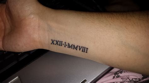 Roman Numeral date (22/01/2008) only Gracyn's bday | Small dope tattoos ...