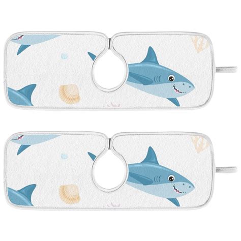 Anyway.go Faucet Drying Mat 2 Pack, Washable Faucet Absorbent Mat Sink ...