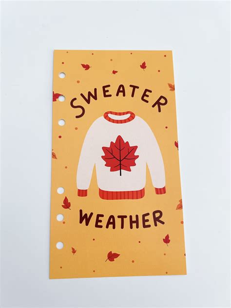 Petite Planner - 8 Week Food Diary Insert - Sweater Weather