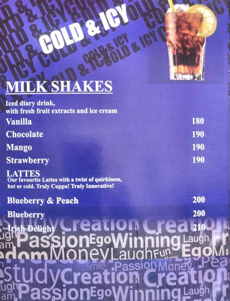 Menu at Coffee Club, Bengaluru, 2HM