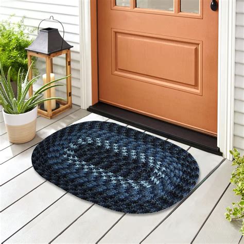 Buy Home Centre Radiance Elena Blue Textured Polypropylene Welcome ...