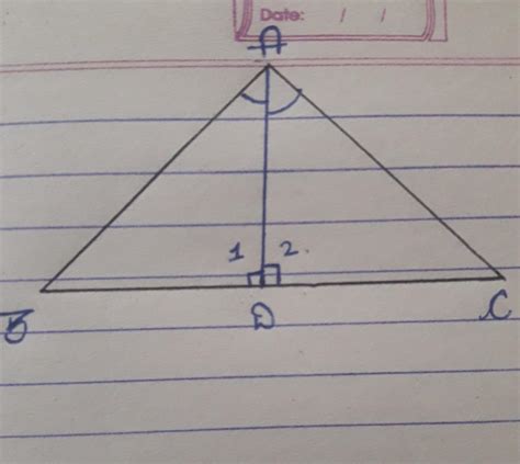 In triangle ABC,AD is the angles bisector of angle A such that AD is ...