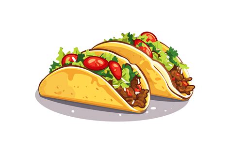 Taco Vector, Mexican Food Clipart, Tradi Graphic by fijulanam468 ...