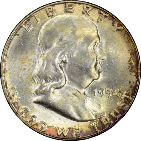 Gem 1954-S Franklin Half Dollar 1954-S Half Dollar MS-66 NGC. CAC.