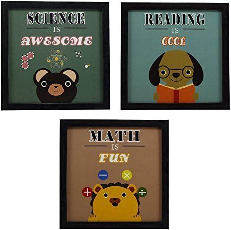 Indianara 3 PIECE SET OF FRAMED WALL HANGING KIDS ROOM FAMILY (1051 ...