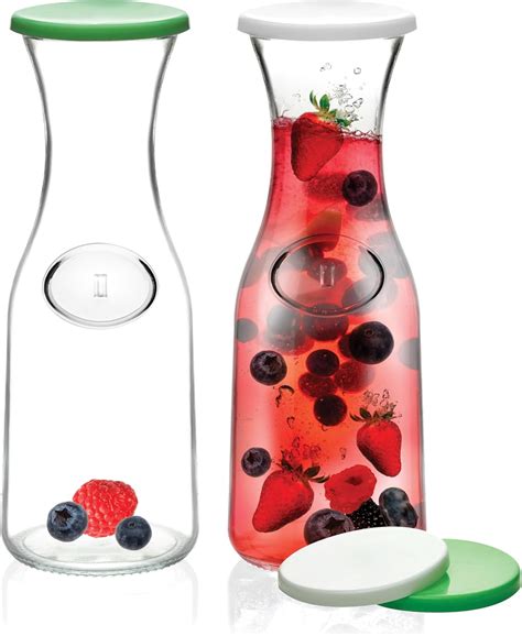 Amazon.com: Table Concept Glass Carafe Pitchers with Lids, Carafes with ...