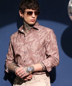 CAMPUS SUTRA Men Printed Casual Brown Shirt - Buy CAMPUS SUTRA Men ...