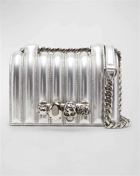 Alexander McQueen Mini Skull Jewel Metallic Shoulder Bag | Neiman Marcus