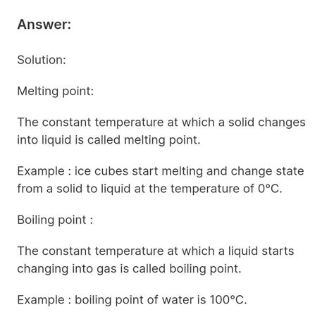 TRY- Melting and boiling points of the various states of matter in our ...