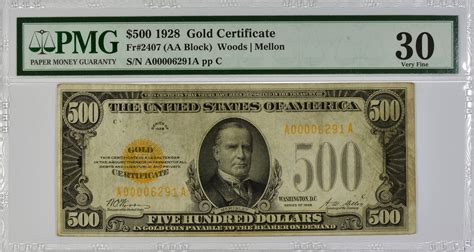 USA $500 Dollars 1928 AA Block PMG VF 30 | MA-Shops