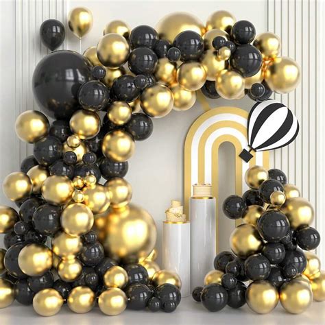 102PCS Black And Gold Balloon Arch Garland Kit, Suitable For Birthday ...