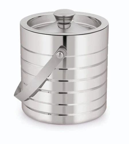 Ice Bucket - 1 Litre Stainless Steel Double Wall Ice Bucket ...