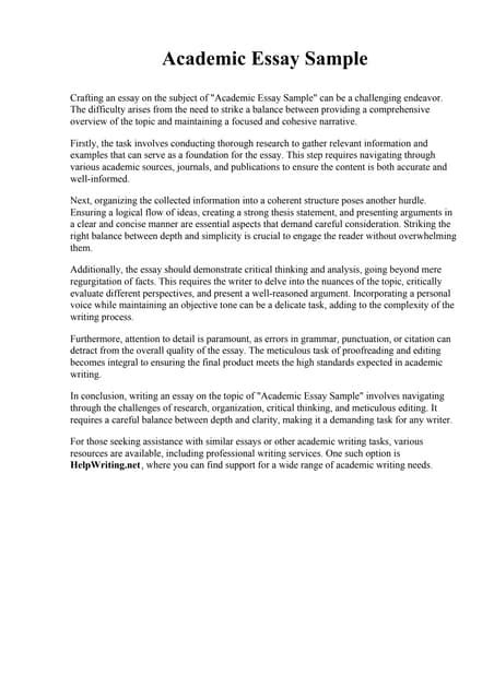 Image result for Academic Essay Example