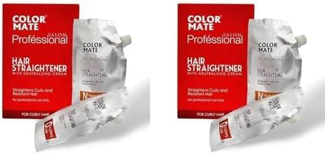 COLOR MATE Hair Straightener With Neutralizing Cream For Curly Hair ...