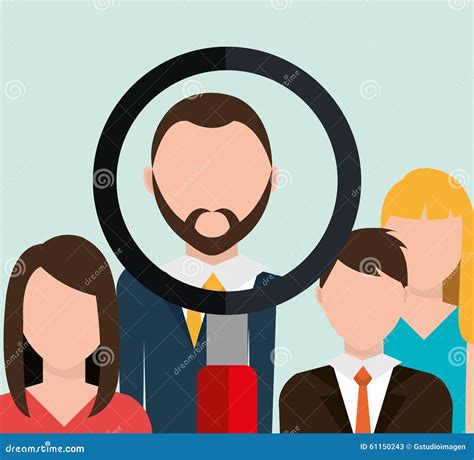 Find Person for Job Opportunity Design Stock Vector - Illustration of people, glass: 61150243