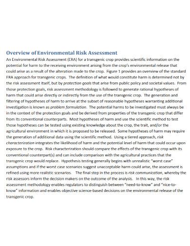 Environmental Risk Assessment Examples 的图像结果