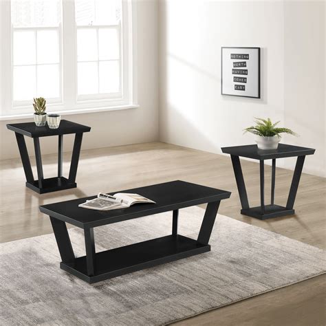 Latitude Run® 3 - Piece Living Room Table Set in Black & Reviews | Wayfair
