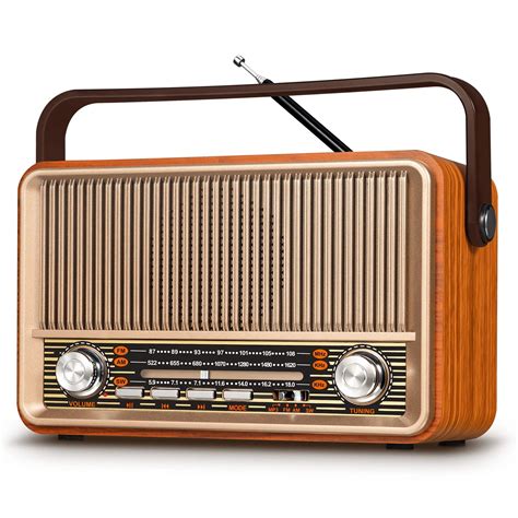 PRUNUS J120 Classic Vintage Retro Style AM/FM/SW Radio with Bluetooth 5.0 Speaker Wood radios ...