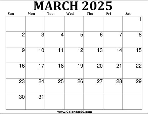 February 2025 Printable Calendar - Calendar20.com