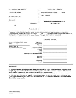 Probate Court- Horry County Government Doc Template | pdfFiller