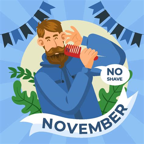 November No Shaving Awareness Concept 11618335 Vector Art at Vecteezy