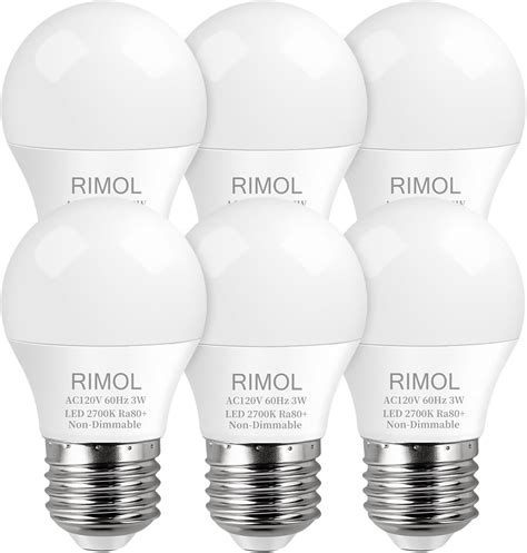 RIMOL 25 Watt Bulbs Equivalent, A15 Light Bulbs E26 3W LED Bulb 2700K ...