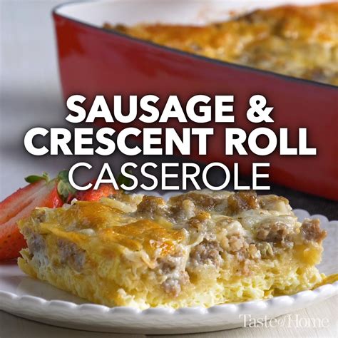 Sausage crescent roll breakfast casserole – Artofit
