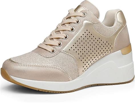 Cestfini Women's High Heeled Wedge Shoes - Stylish Lace-Up Sneakers for ...