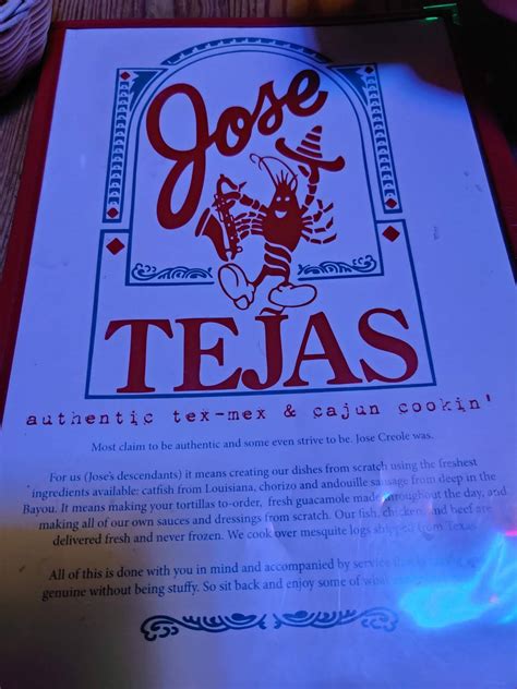 Menu at Jose Tejas restaurant, Woodbridge Township, 700 US-1