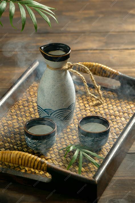 Free Photo | Sake japanese beverage still life