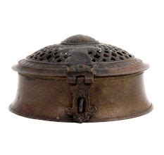 Round Brass Jali Design Jewelry Box