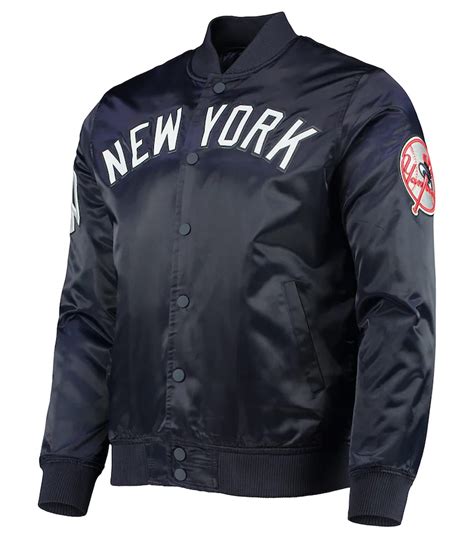 Full-Snap Wordmark New York Yankees Navy Blue Jacket - Jackets Expert