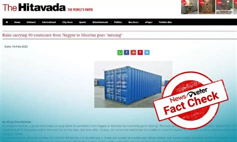 Fact Check: Rake carrying 90 containers is not missing, clarifies ...