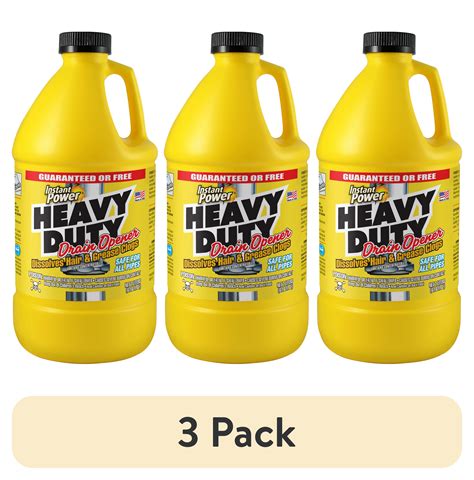 (3 pack) Instant Power Heavy Duty Drain Opener, 1 Count, 67.6 fl oz ...