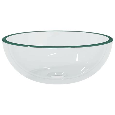 Umywalka Nablatowa ze Szkła Hartowanego Przezroczysta 30 x 12 cm ...