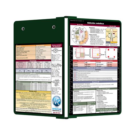 Folding Memo - WhiteCoat Clipboard - Green - Medical Spanish Edition