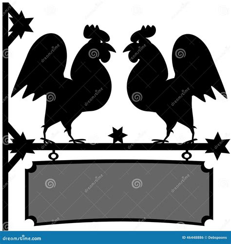 Fighting roosters sign stock vector. Illustration of silhouette - 46448886