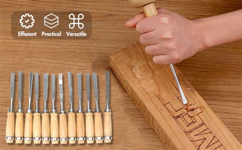 Amazon Brand – Umi 12 Piece Wood Carving Chisel Set nonsharp ...