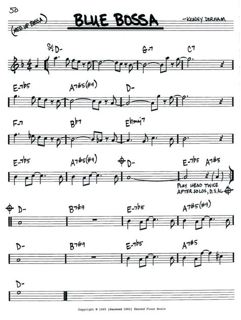 Blue Bossa Kenny Dorham Piano !NEW!