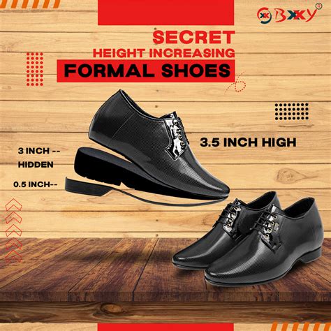 BXXY 9 cm (3.5 Inch) Height Increasing Patent Oxford Party Wear Lace-U ...
