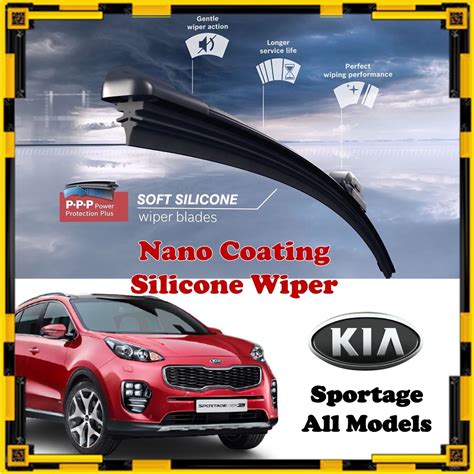 Kia Sportage - Nano Coating Soft Silicone Car Wiper Blades - 1 Pair / Pengelap ( All Models ...