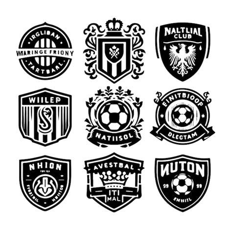 Les logos des clubs de football, les insignes, la silhouette noire, le ...