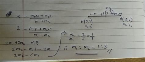 in what ratio does the point 2,3 divides the segment joining 0,4 and 8 ...