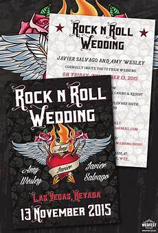 Rock And Roll Wedding Invitations by Las Vegas Rock N Roll Wedding Invites Wedfest Rock And Roll Wedding Invitations